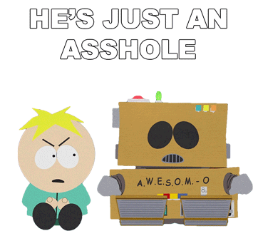 Hes Just An Asshole Butters Stotch Sticker - Hes Just An Asshole Butters Stotch Eric Cartman Stickers