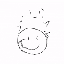 a black and white drawing of a person 's face with a circle around it and the letters r and l on it
