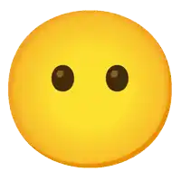 a yellow smiley face with brown eyes and a white background