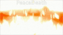 a silhouette of a dragon with the words peace death written above it