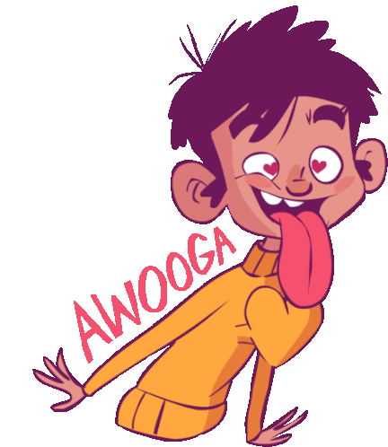 Boy Saying Awooga Sticker - Luluand Jazz Awooga Heart Stickers