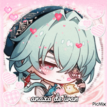 a picture of an anime character with the name anaxa de ivan on it