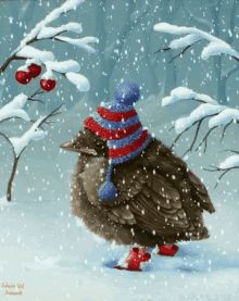 Bird Snow GIF - Bird Snow Christmas GIFs