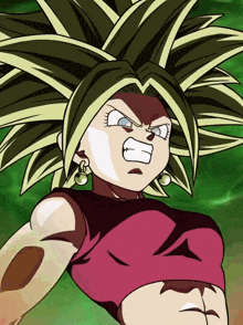 a close up of a cartoon character with a red top and earrings