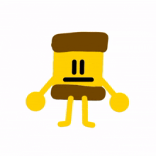 a cartoon drawing of a peanut butter container with arms and legs