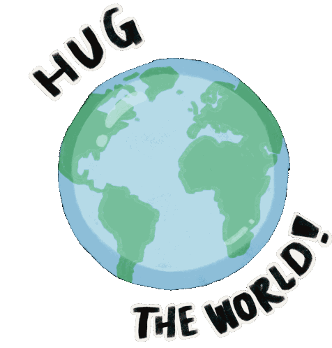 Hug World Sticker