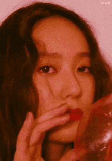 Krystal Jung Heart Balloon GIF - Krystal Jung Heart Balloon Stare GIFs