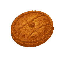 a pie with a rope around it and a circle in the center