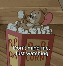 Jerry Eating Popcorn Watching You GIF