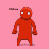 a red cartoon character wearing sunglasses and the name dagang on the bottom