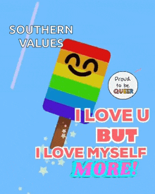 a rainbow colored popsicle with a smiley face on it