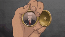 a cartoon drawing of a man in a suit and tie