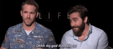 Ryana Reynolds Jake Gyllenhaal GIF - Ryana Reynolds Jake Gyllenhaal Shocked GIFs