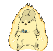 a cartoon drawing of a rabbit with a bow tie