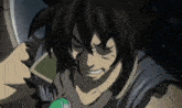 a close up of a cartoon character with a very angry face