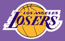 a los angeles losers logo with a basketball