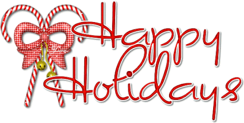 Happy Holidays Candy Canes Sticker - Happy Holidays Candy Canes Bows Stickers