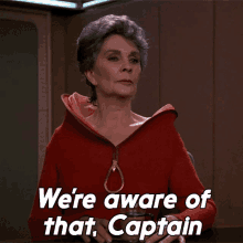 Were Aware Of That Captain Norah Satie GIF - Were Aware Of That Captain Norah Satie Star Trek GIFs