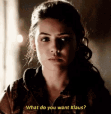 What Do You Want Klaus Davina Claire GIF - What Do You Want Klaus Davina Claire The Originals GIFs