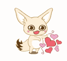 fennec fox heart love