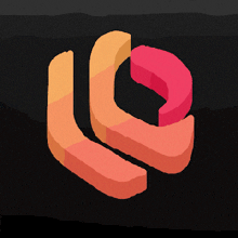 a drawing of a letter l and a red l on a black background