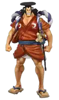 a statue of a man with a sword and a rope around his head
