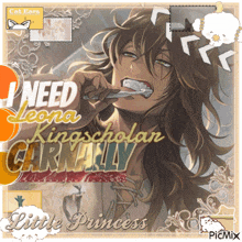 a picture of a man brushing his teeth with the words i need leona kingscholar carnally