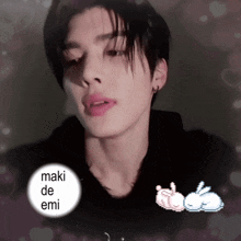 a picture of a boy with the name maki de emi