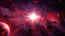 a purple background with a star in the middle