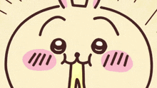 a cartoon of a rabbit eating a pizza with cheese coming out of it 's mouth
