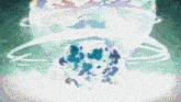 a drawing of a globe surrounded by clouds with a green background