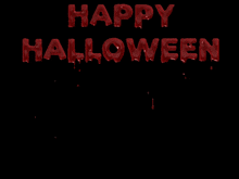 a black background with the words happy halloween written in red