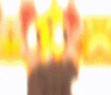 a blurry picture of a person 's face with a yellow and red background