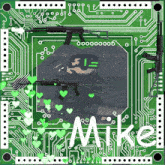 a picture of a man with guns and the name mike on it