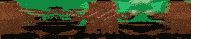 a blurred image of a tree trunk with a green background .