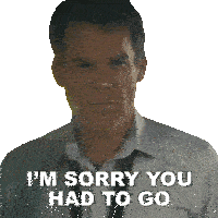 a man in a suit and tie is saying i 'm sorry you had to go