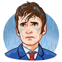 a cartoon drawing of a man in a suit and tie