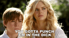 You Gotta Punch Em In The Dick Bee GIF - You Gotta Punch Em In The Dick Bee Samara Weaving GIFs