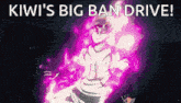a cartoon of a person with the words " kiwi 's big ban drive " above them