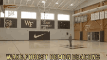 wake forest wake basketball demon deacons basketball court