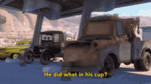 Tow Mater Cars GIF - Tow Mater Cars Cup GIFs