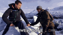 well done bear grylls rob riggle ice climbing in iceland running wild with bear grylls excellent