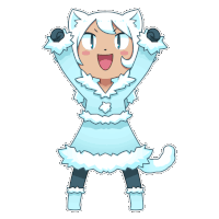 a cartoon drawing of a girl wearing a blue dress