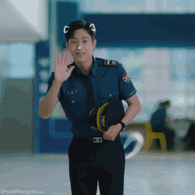 Police University Jung Jinyoung GIF - Police University Jung Jinyoung Cute Wave GIFs