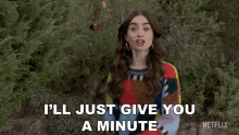 Ill Just Give You A Minute Emily Cooper GIF - Ill Just Give You A Minute Emily Cooper Lily Collins GIFs