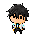 a pixel art drawing of a boy with black hair and sunglasses