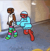 a cartoon drawing of two people with the word wannabuggle written on the bottom right corner