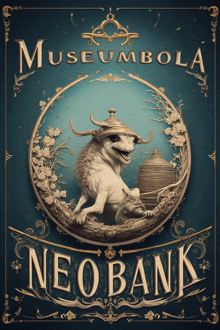 a poster for museum bola neobank with a statue of a dragon on it