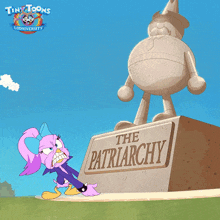 Lifting The Statue Tiny Toons Looniversity GIF - Lifting The Statue Tiny Toons Looniversity Angry GIFs