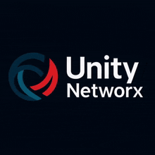 a logo for unity network surrounded by stars and circles